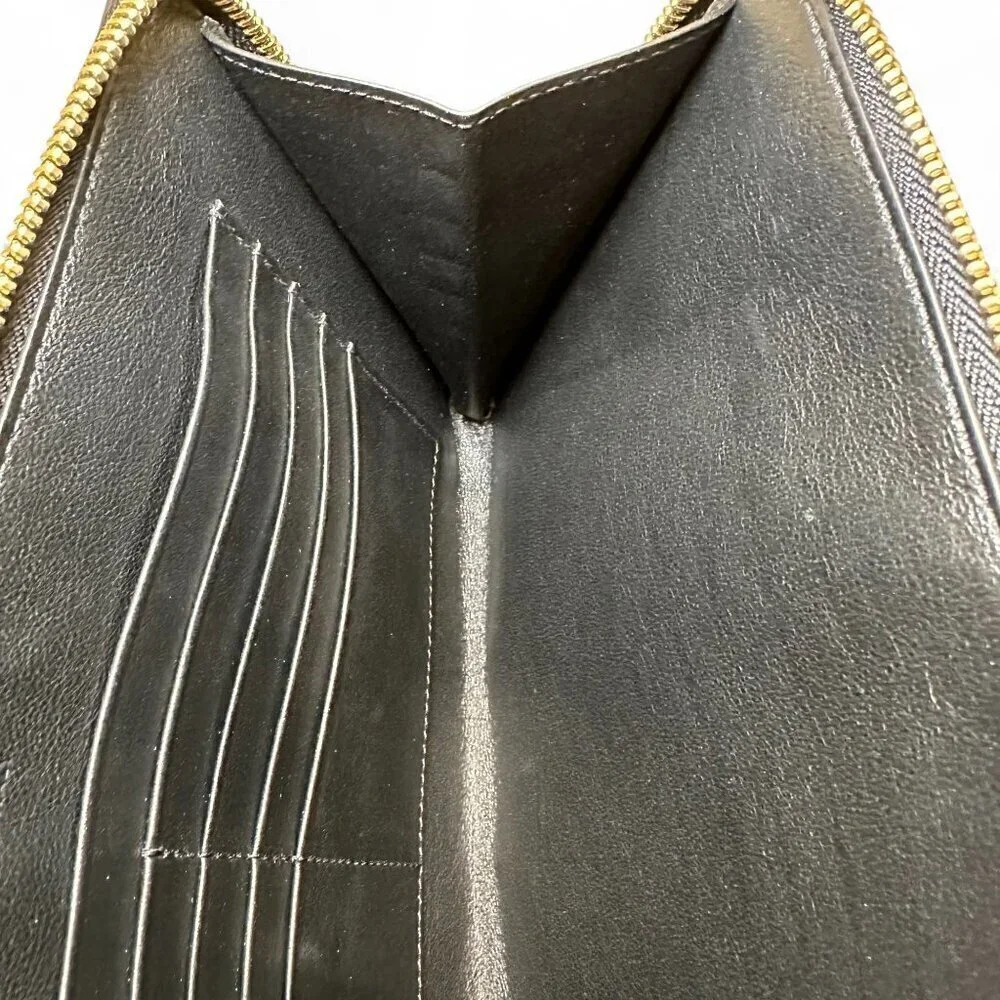 Smythson Men's Black Leather Panama Pochette Pouch, Wristlet - NWOT